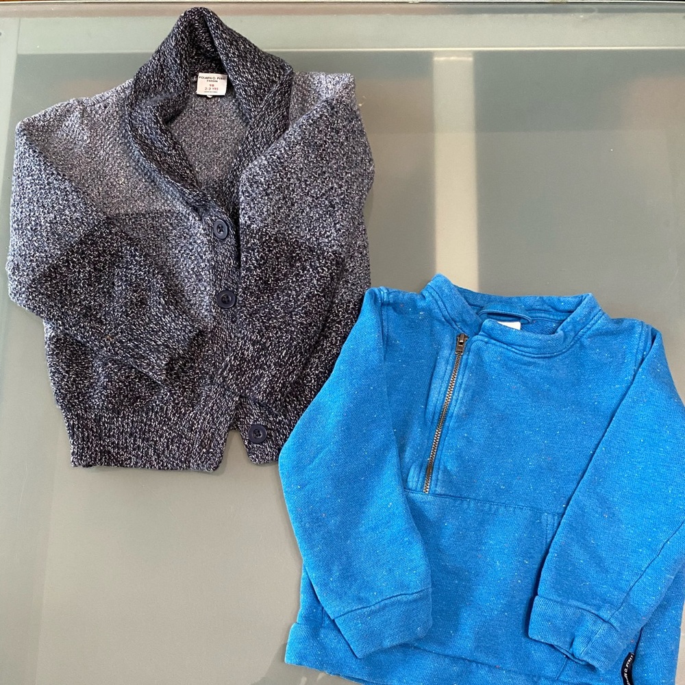 Pair of 2-3T Polarn boys sweaters